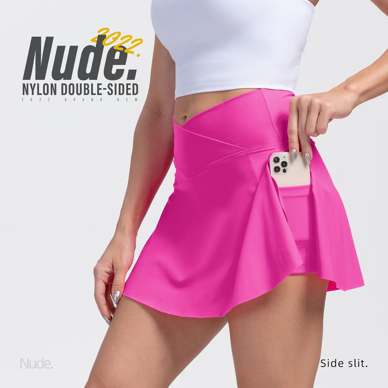 Women'S 2-in-1 Tennis Skirt With Inner Pocket Shorts - High Waist Golf And Yoga Activewear