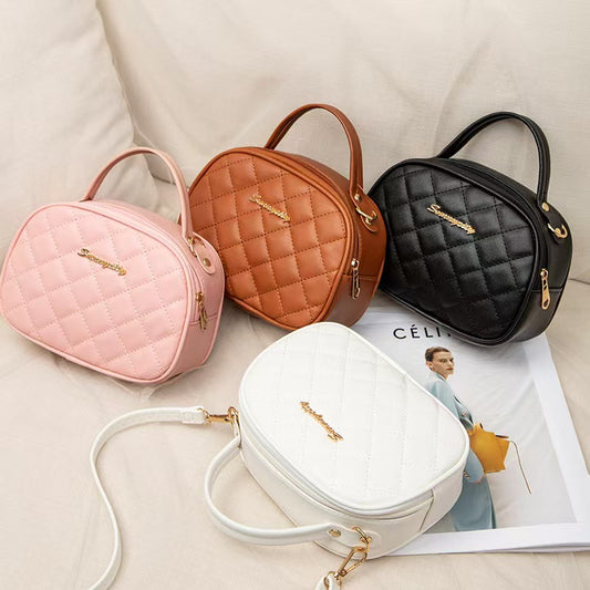 1pc Girl's Fashionable Cross-body Bag, Rhombus Embroidered Bag, Mobile Phone Bag, Coin Purse Handbag, Ideal choice for Gifts
